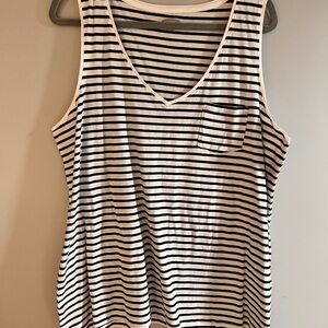Striped Black and White Women's Tank Top